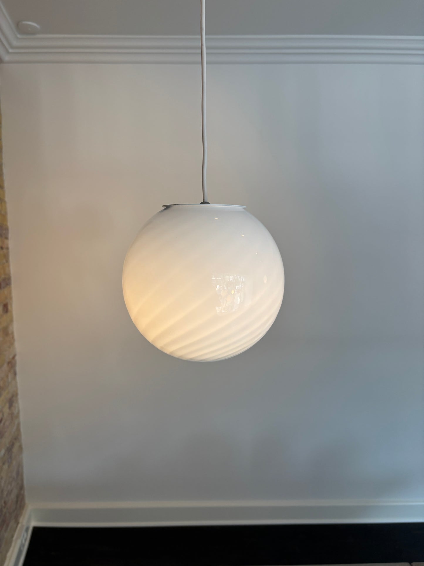 Lyseblå Murano pendel, 20 cm