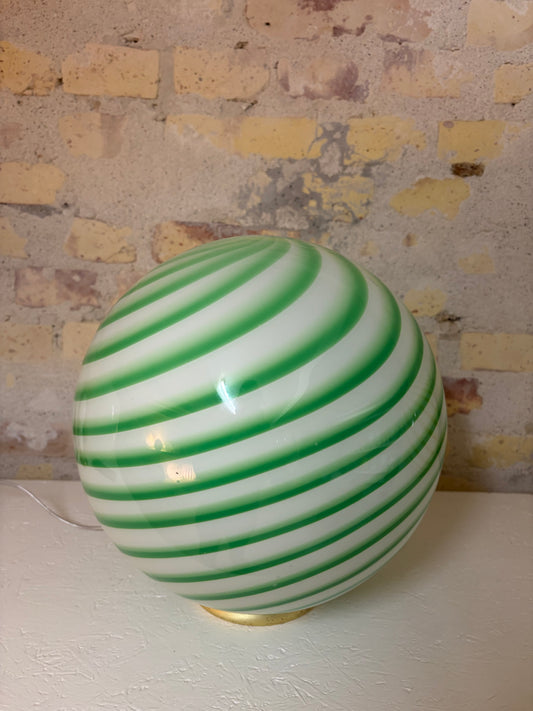 Grøn swirl Murano candy pendel, 30 cm - 2. sortering