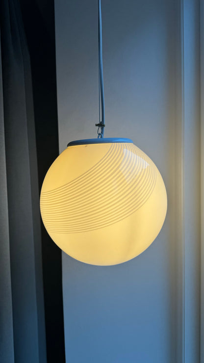 Murano cream/light yellow round pendant, 24 cm