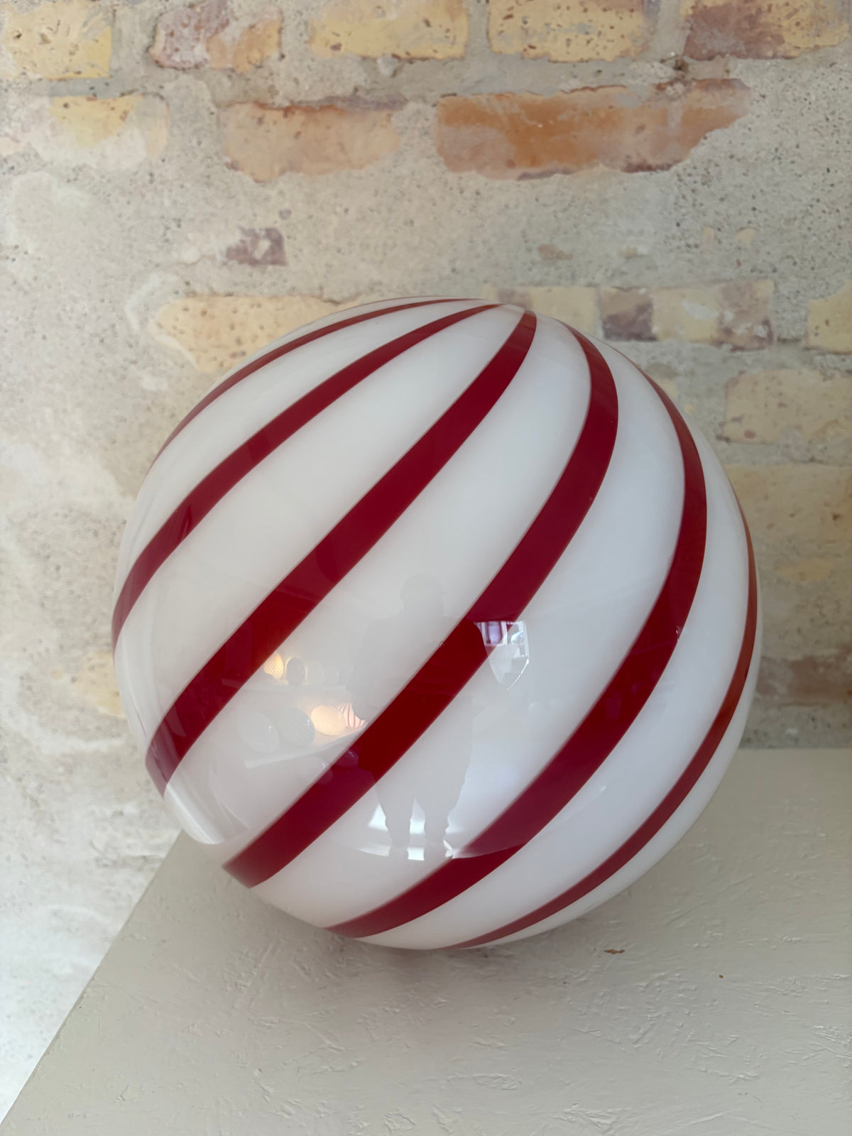 Red cherry Murano swirl pendant, 30 cm - 2nd sort