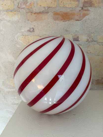 Red cherry Murano swirl pendant, 30 cm - 2nd sort
