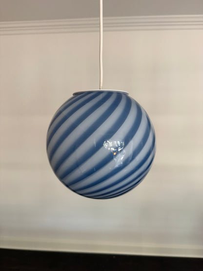 Mørkeblå candy Murano pendel, 20 cm