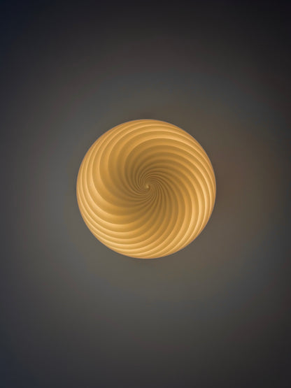 Vintage Murano pendant with pink swirl, 40 cm