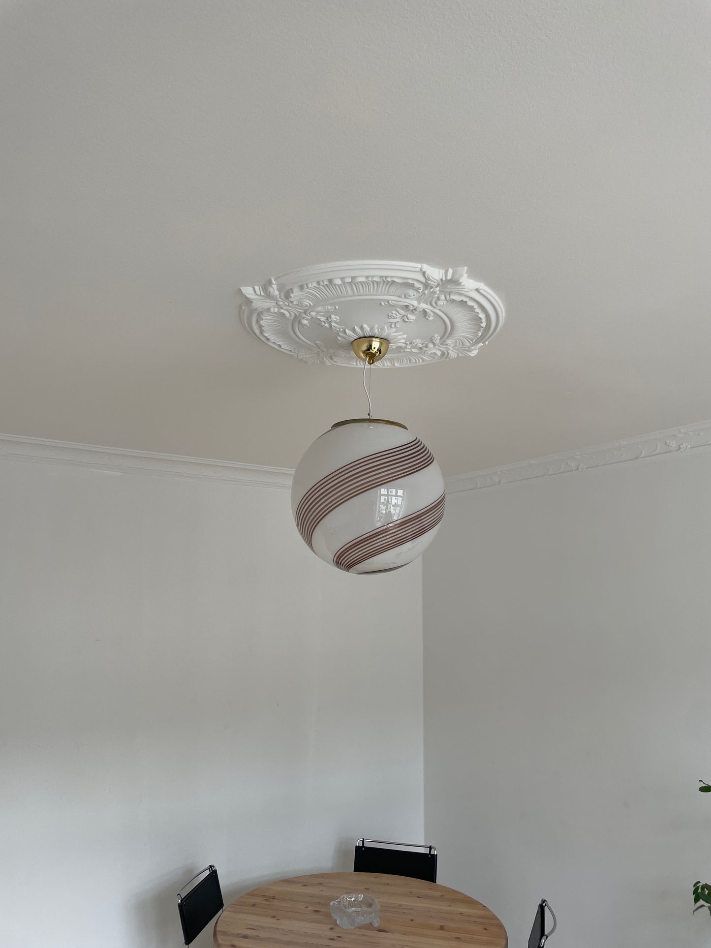 Vintage Murano pendel med brun swirl, 40 cm