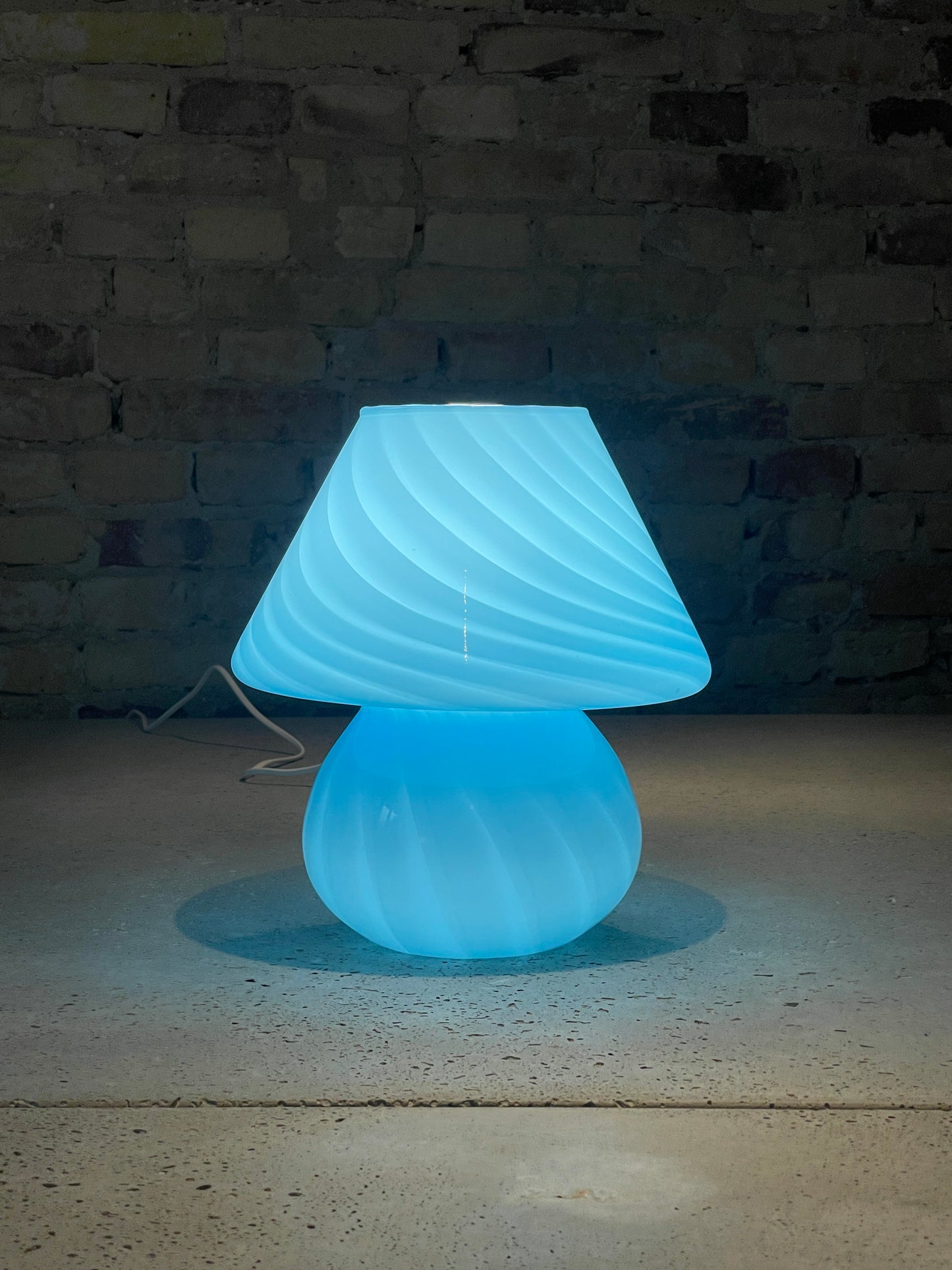 Light blue vintage Murano mushroom, 27 cm