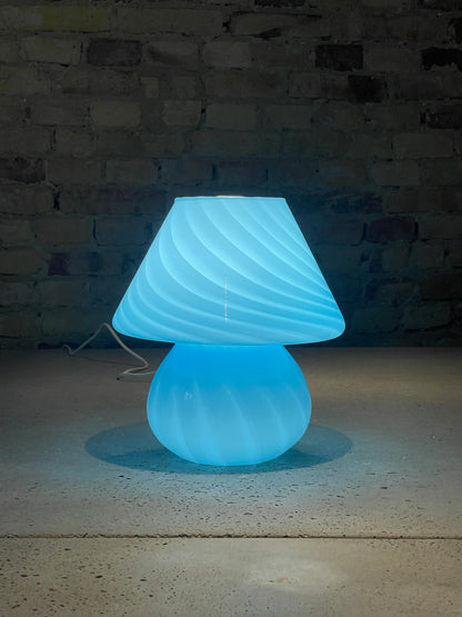 Light blue vintage Murano mushroom, 27 cm