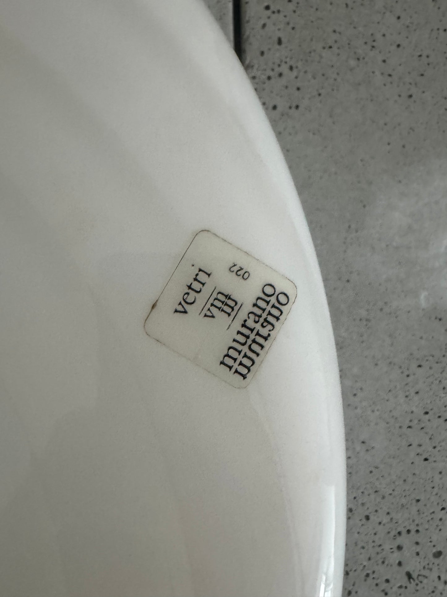 White vintage Murano ceiling lamp with white swirl, 40 cm