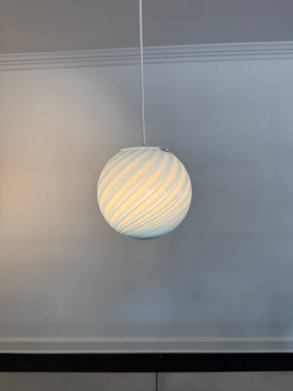 Mørkeblå candy Murano pendel, 20 cm