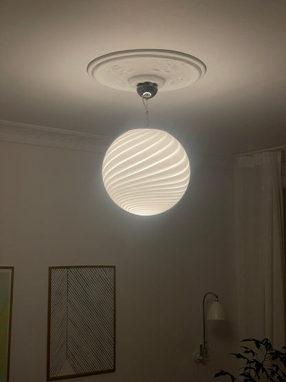 Classic white murano pendant lamp, 40 cm