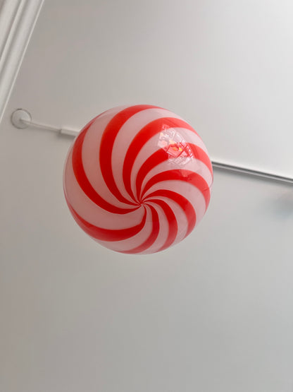 Red swirl Murano pendant lamp, 20 cm