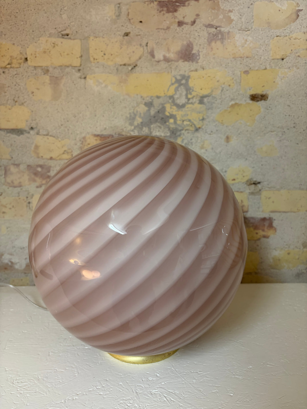 Mørk dusty rose Murano swirl pendel, 30 cm - 2. sortering
