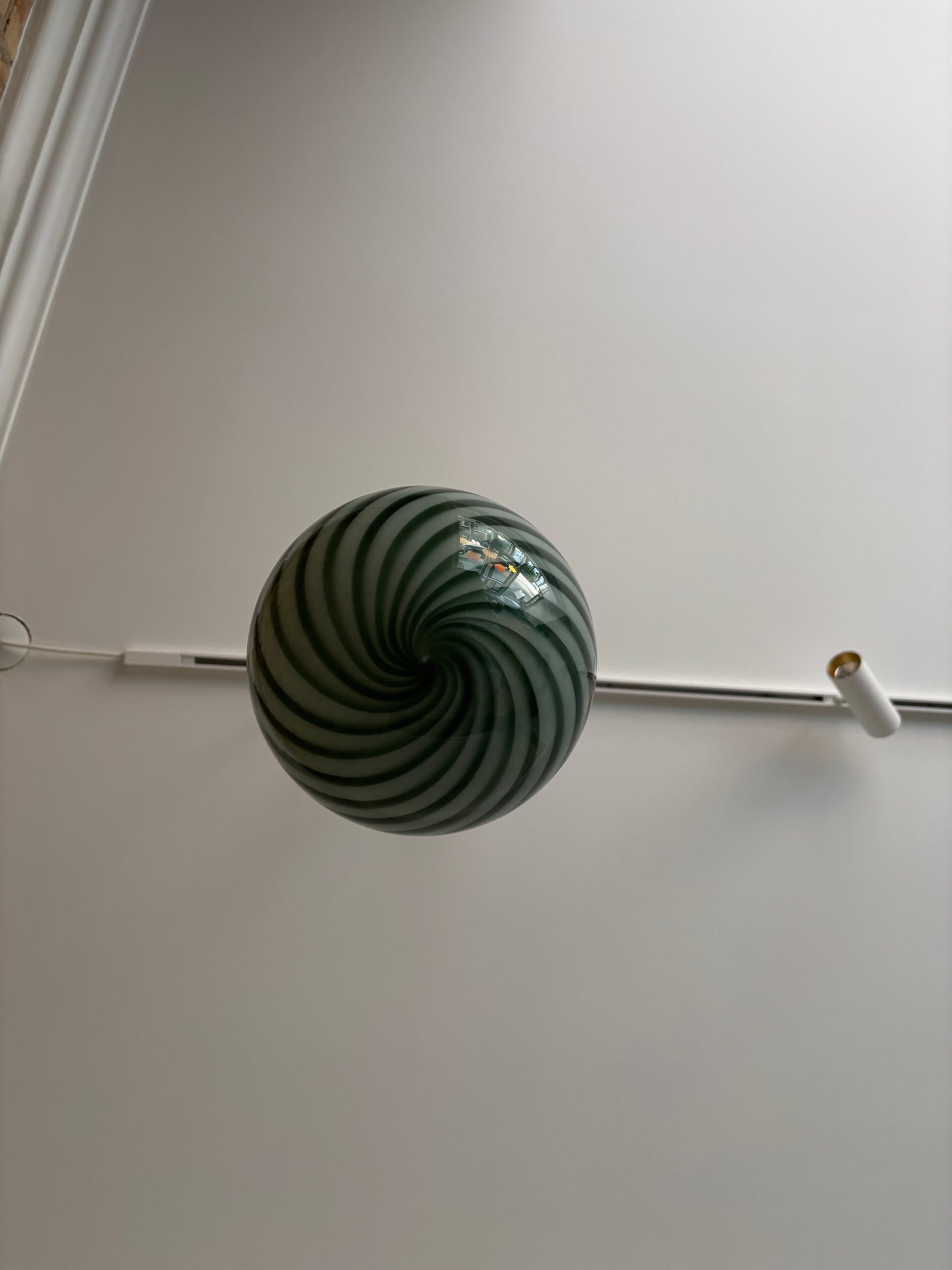 Mørkegrøn Murano pendel, 20 cm