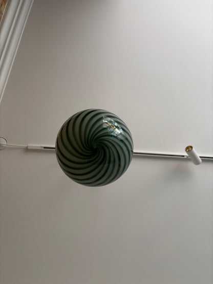 Mørkegrøn Murano pendel, 20 cm