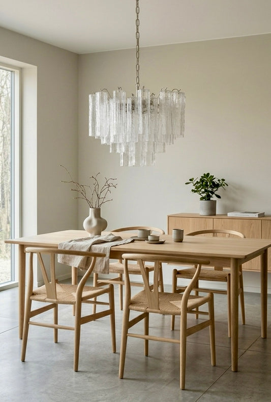Murano lysekrone | Tuber | 36 glas | Klart glas