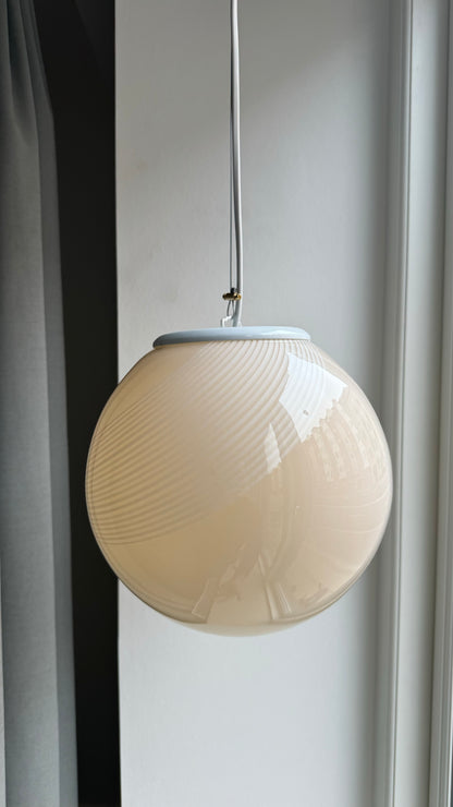 Murano cream/light yellow round pendant, 24 cm