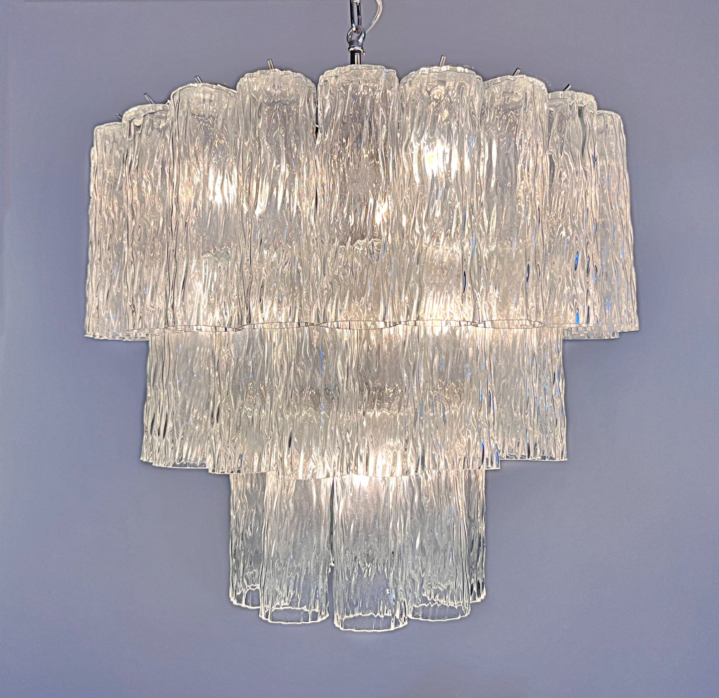 Murano lysekrone | Tuber | 52 glas | Klart glas