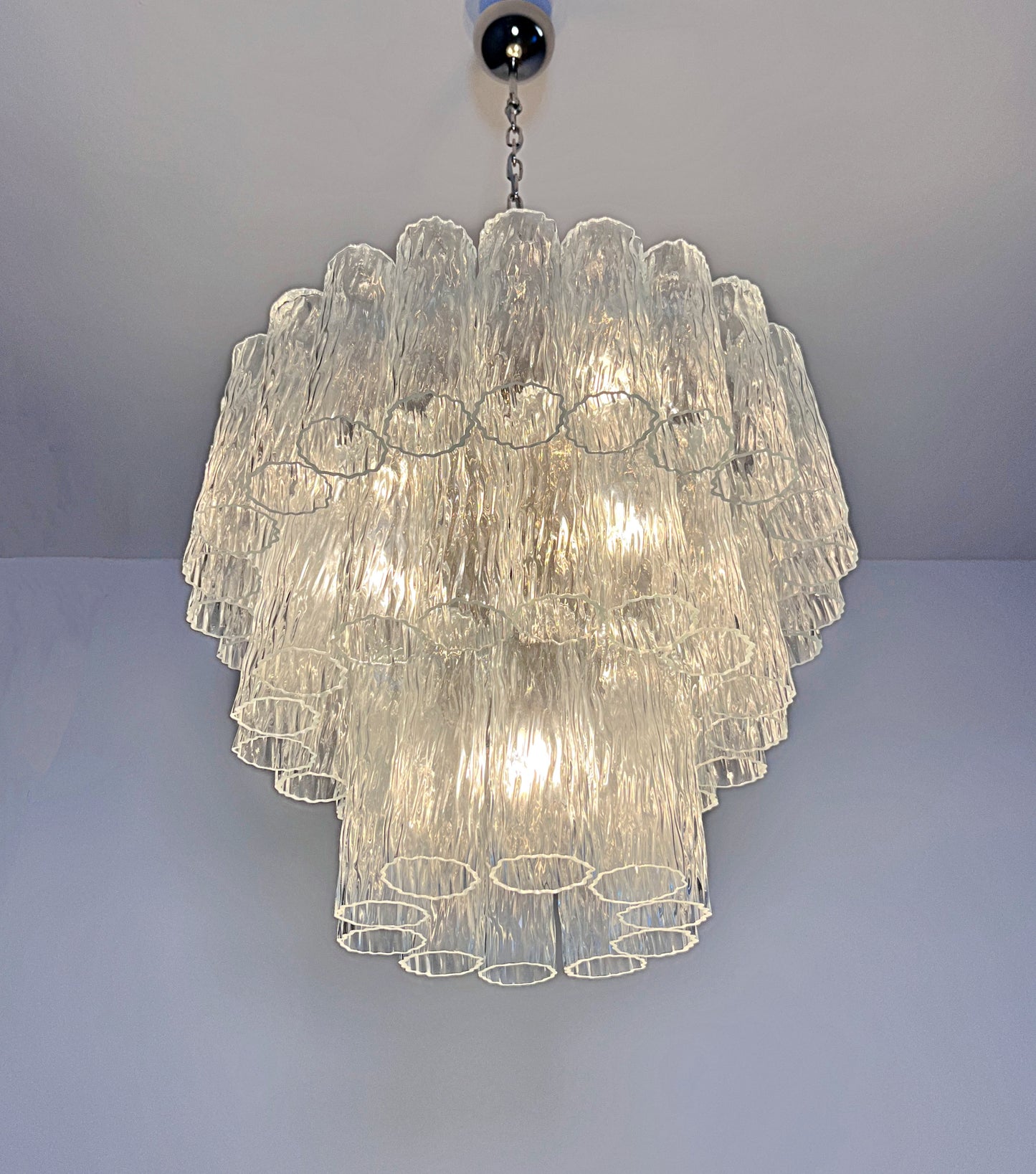 Murano lysekrone | Tuber | 52 glas | Klart glas