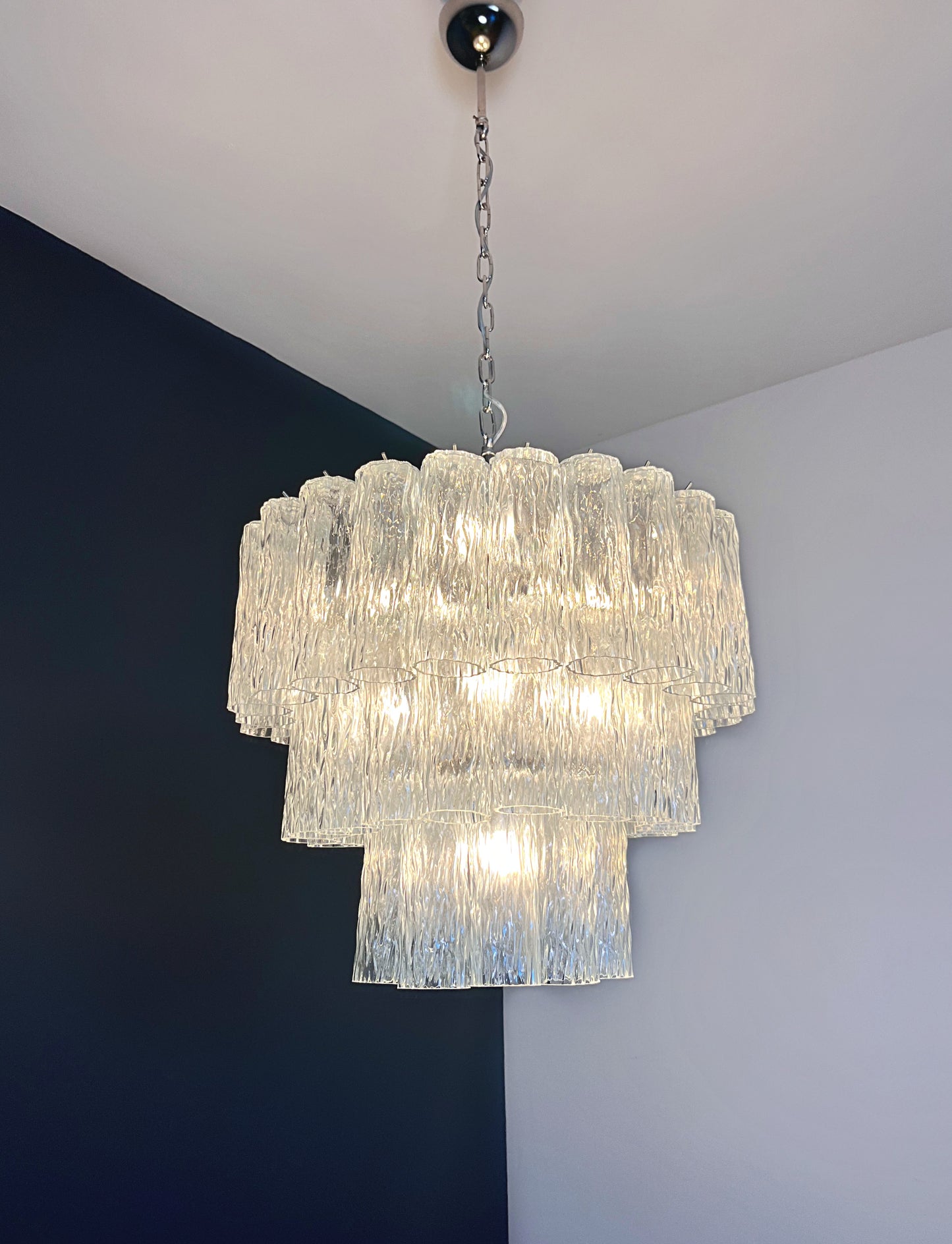 Murano lysekrone | Tuber | 52 glas | Klart glas