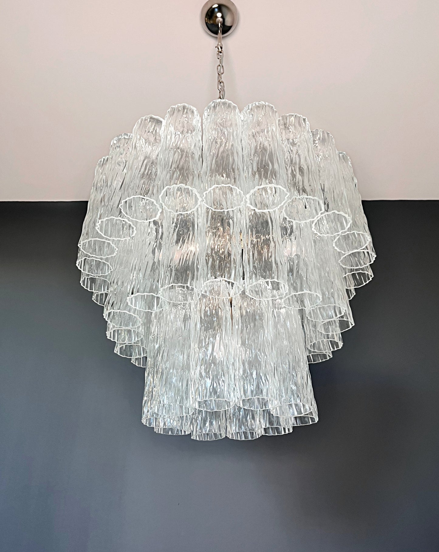 Murano lysekrone | Tuber | 52 glas | Klart glas