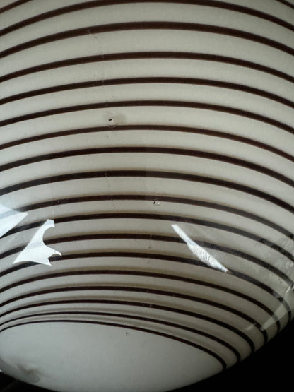 Murano round pendant with cream brown and white swirl, 25cm