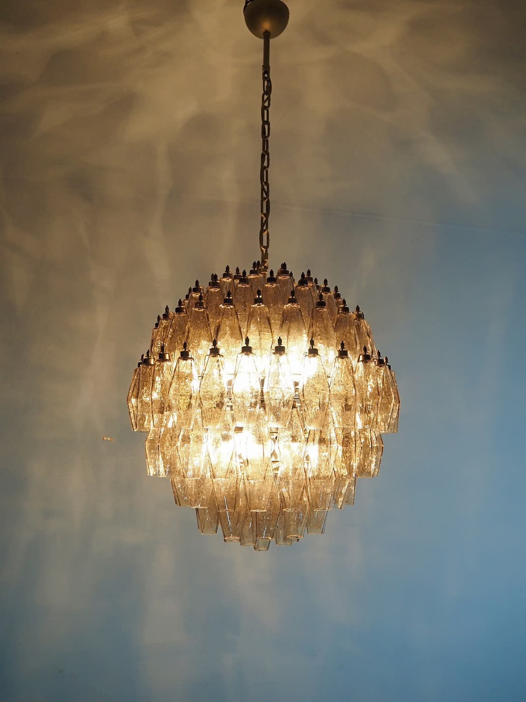 Murano chandelier | Poliedri | 140 glass | Smoked