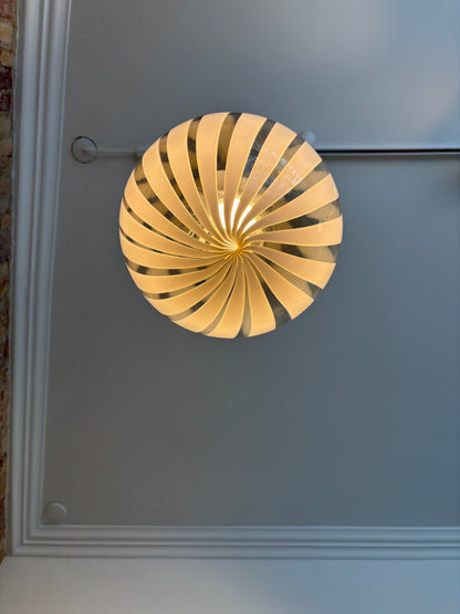 Murano pendant lamp with white and transparent pendant, 30 cm