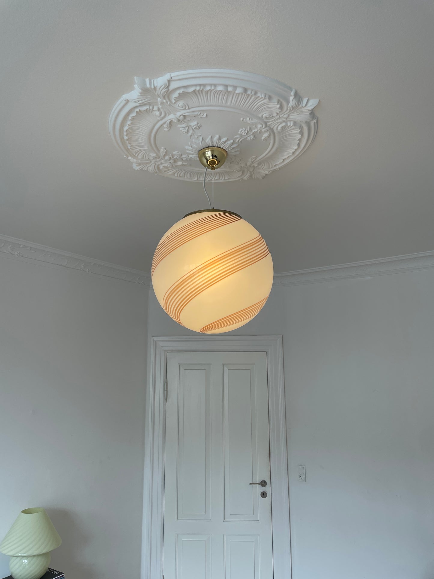 Vintage Murano pendel med brun swirl, 40 cm
