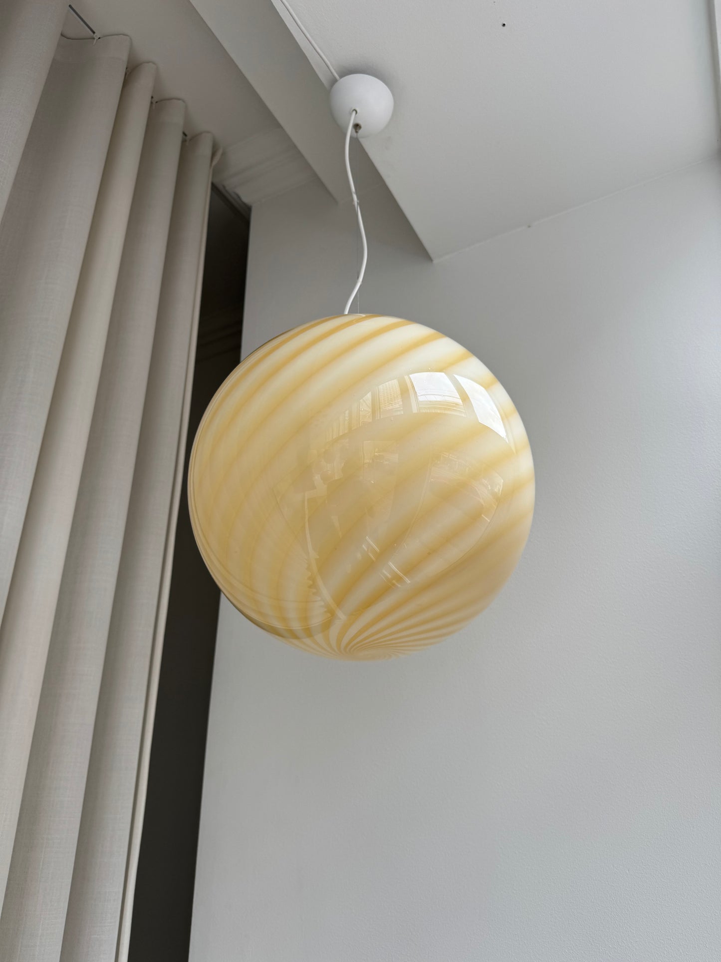 Stor gul Murano loftlampe, 40 cm