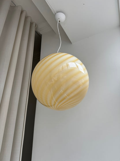 Stor gul Murano loftlampe, 40 cm