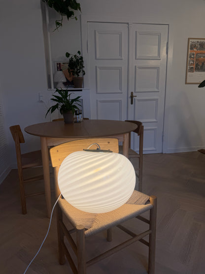 Stor, hvid vintage Murano pendel, 42 cm