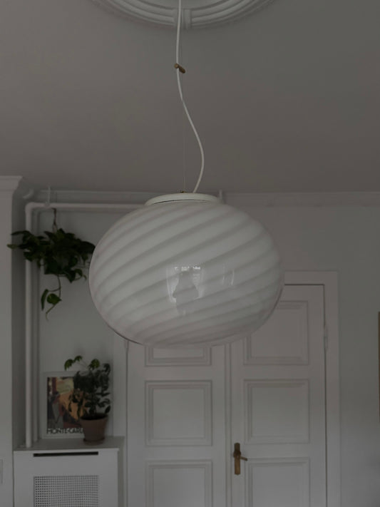 Hvid vintage Murano pendel, 37 cm