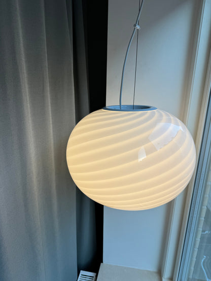 White vintage Murano pendant lamp, 40 cm