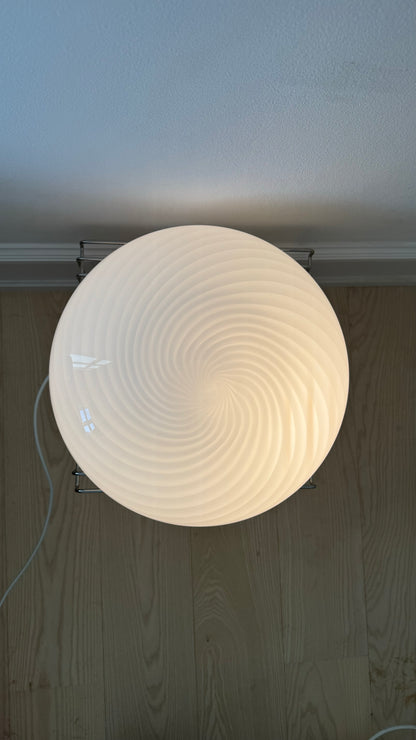 Murano plafond i klassisk hvid swirl, 40cm