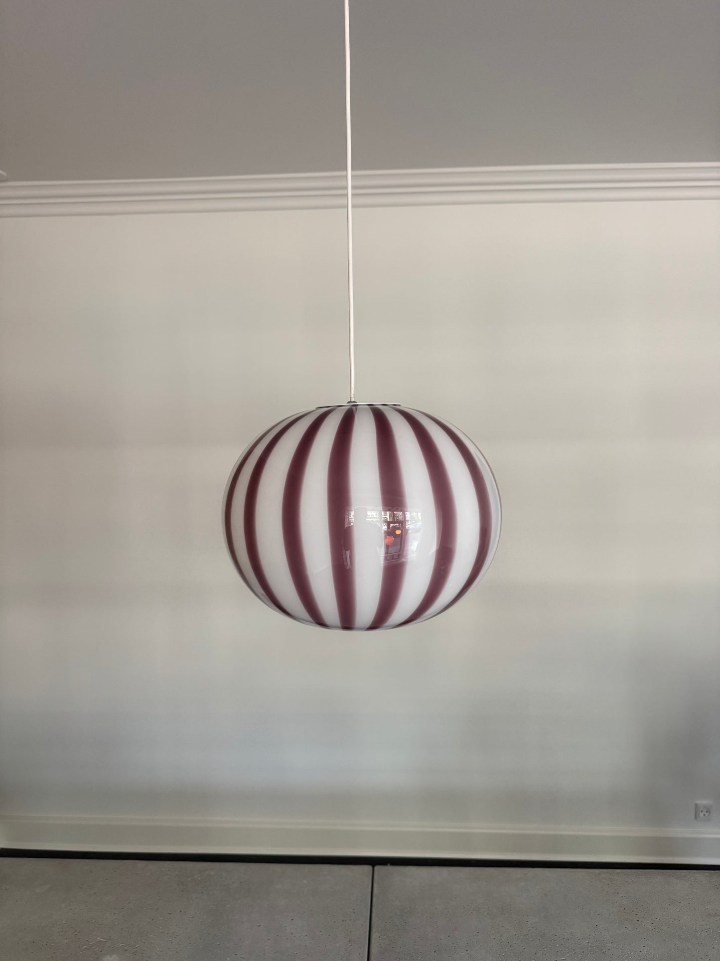 Lavendel candy Murano oval pendel, 33 cm