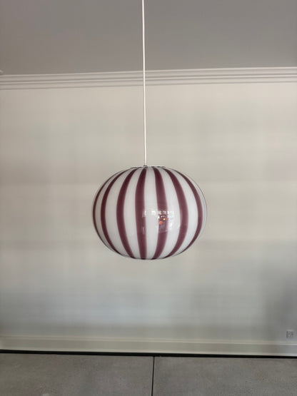 Lavendel candy Murano oval pendel, 33 cm