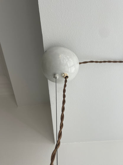 Stor Murano pendel med blå swirl, 40 cm