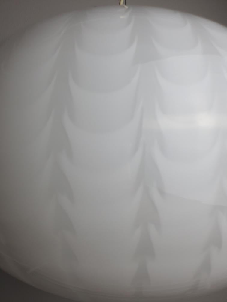 White vintage Murano peacock pendant lamp, 43 cm