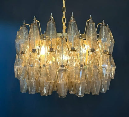 Murano chandelier | Poliedri | 107 glass | Smoked