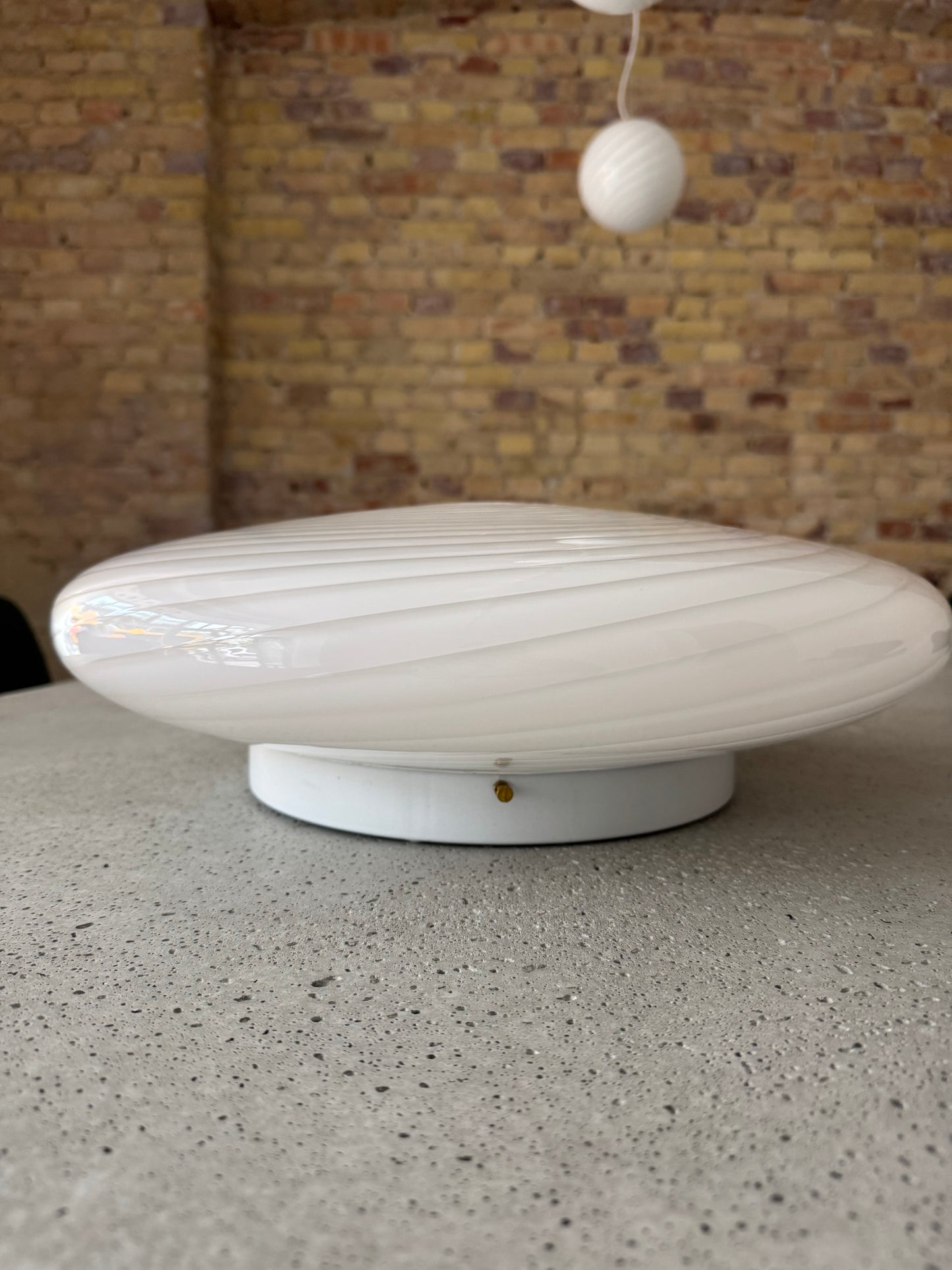 Kæmpe vintage Murano plafond lampe m. indgravering, 45 cm