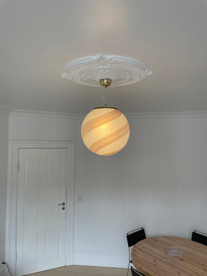 Vintage Murano pendant with brown swirl, 40 cm