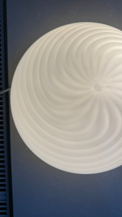 Murano ceiling lamp in classic white swirl, 30 cm