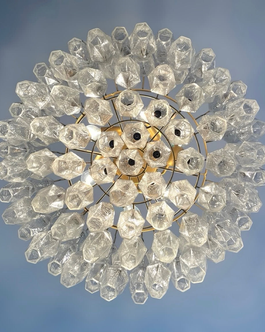Murano chandelier | Poliedri | 107 glass | Clear