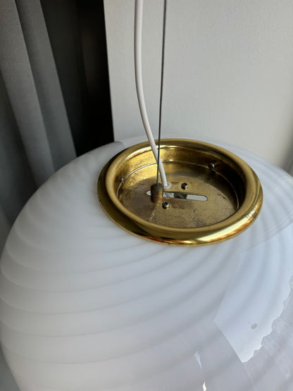 Classic white vintage Murano pendant lamp, 40 cm