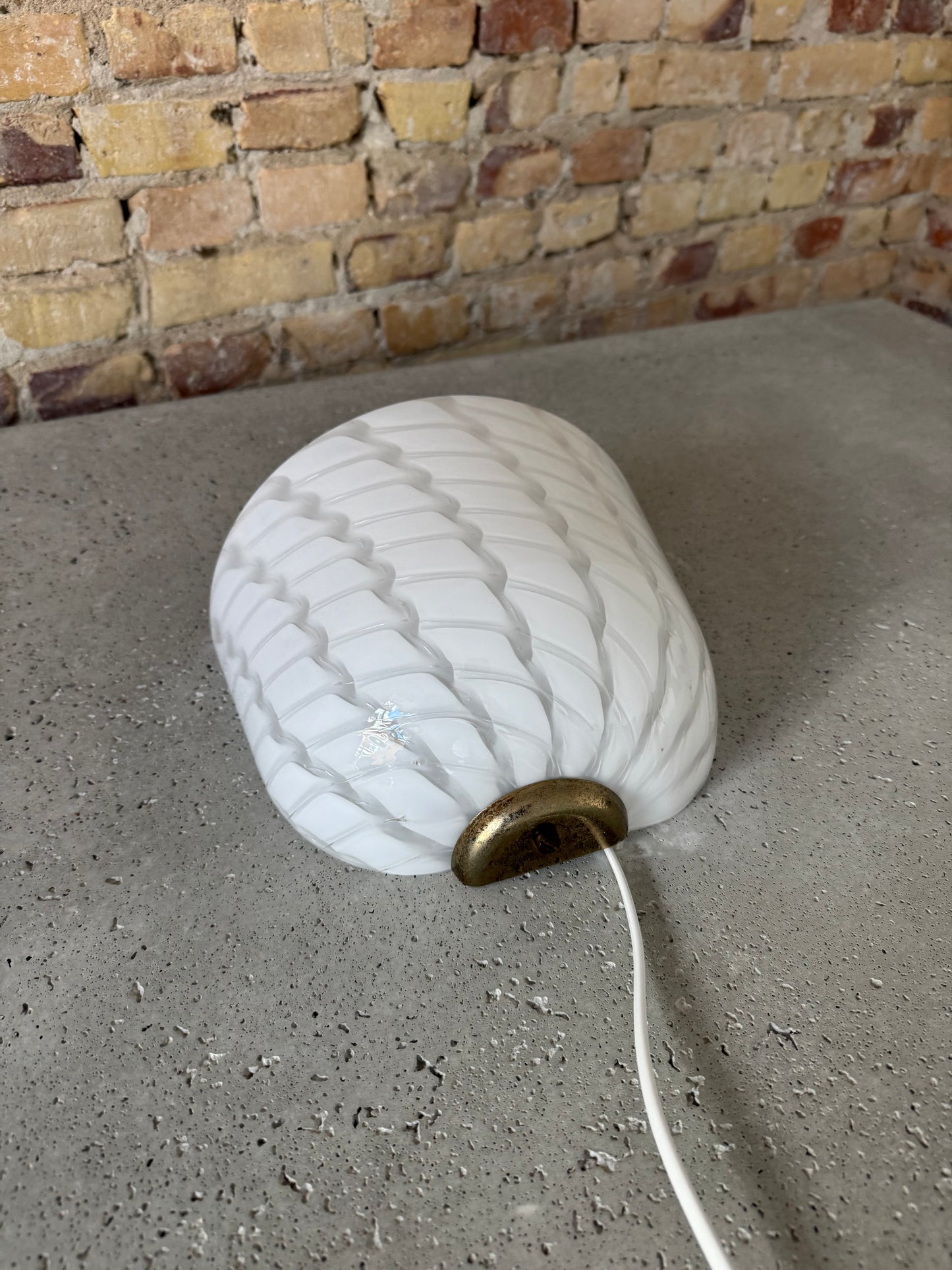 Sjælden vintage Murano væglampe m. indgravering