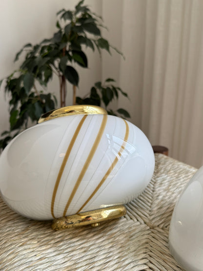 Vintage Murano shell wall lamps (one set)