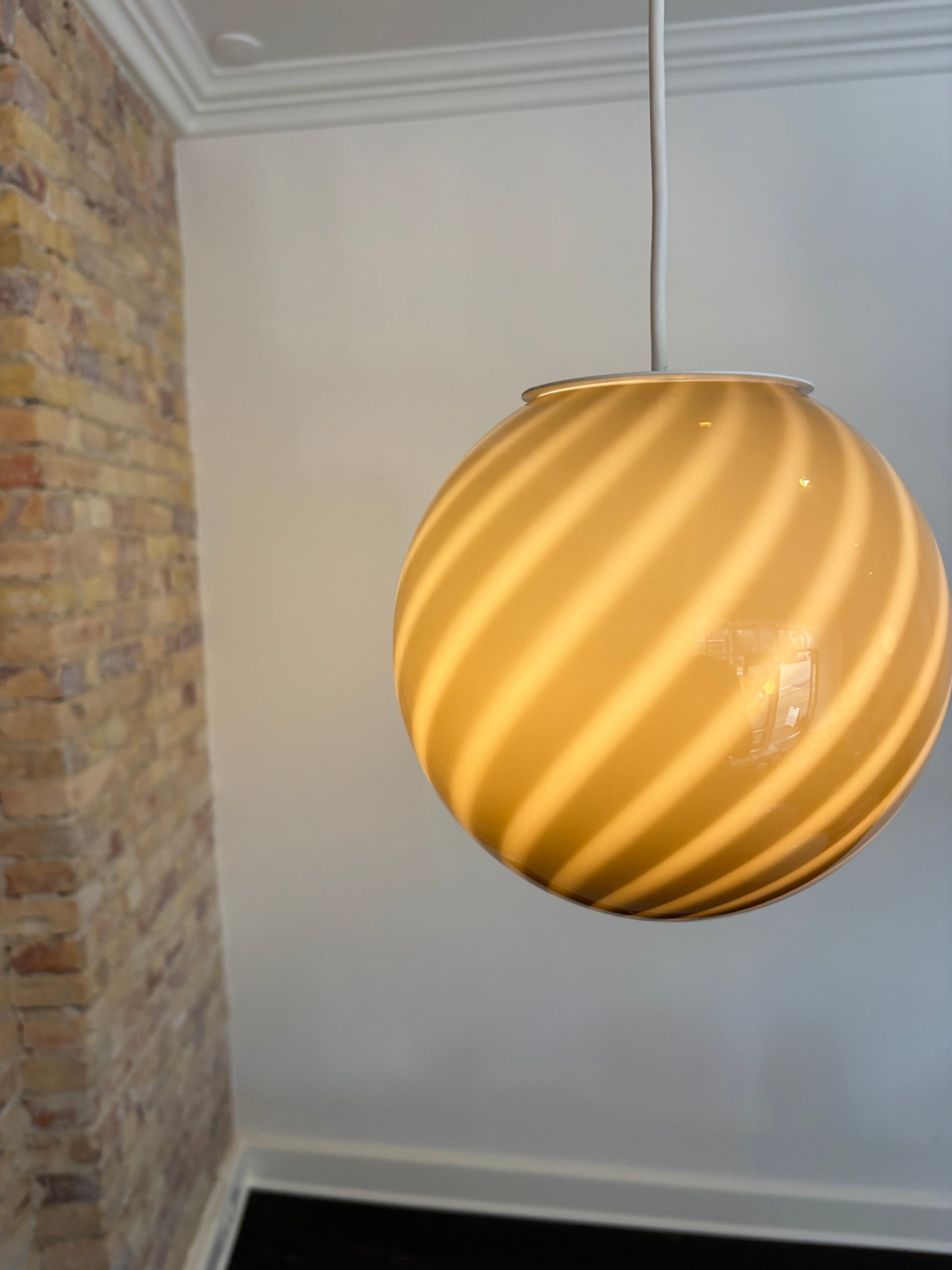 Brun Murano pendel, 20 cm
