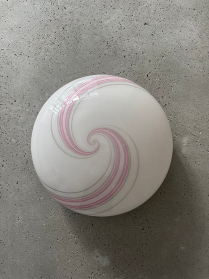 Vintage Murano ceiling lamp with pink swirl, 40 cm