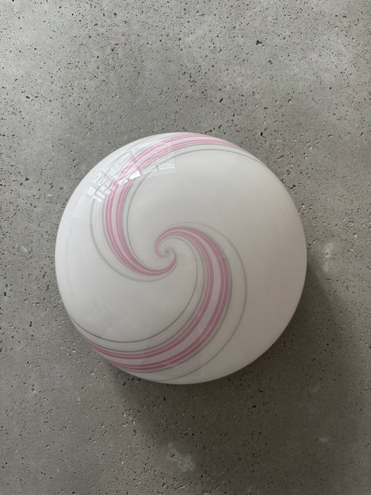 Vintage Murano ceiling lamp with pink swirl, 40 cm