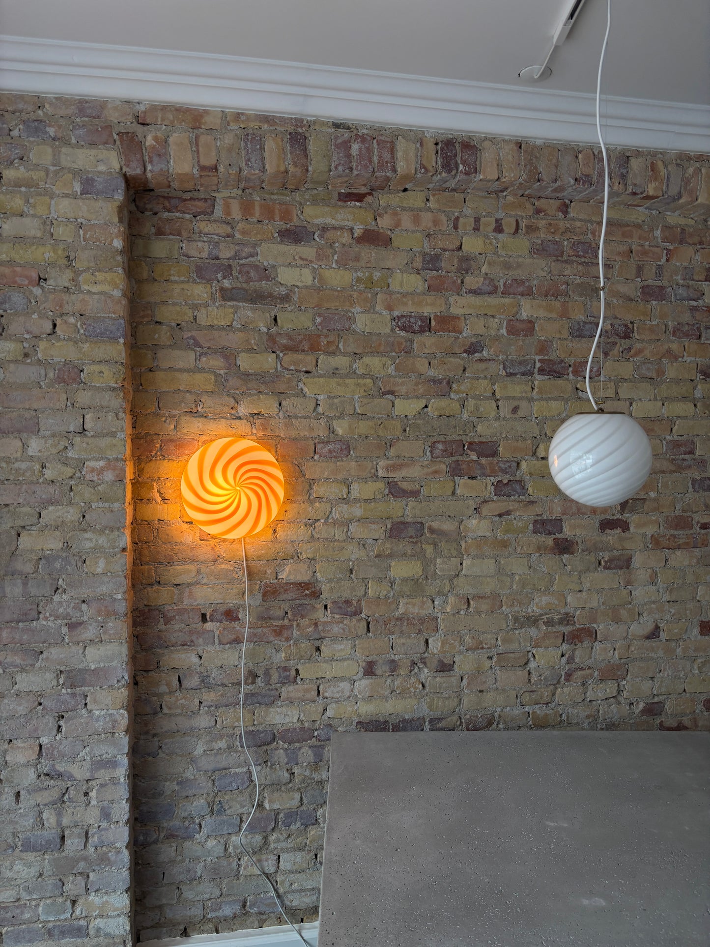 Orange solero Murano plafond, 30 cm