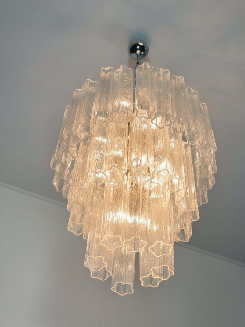 Murano lysekrone | Tuber | 48 glas | Klart glas